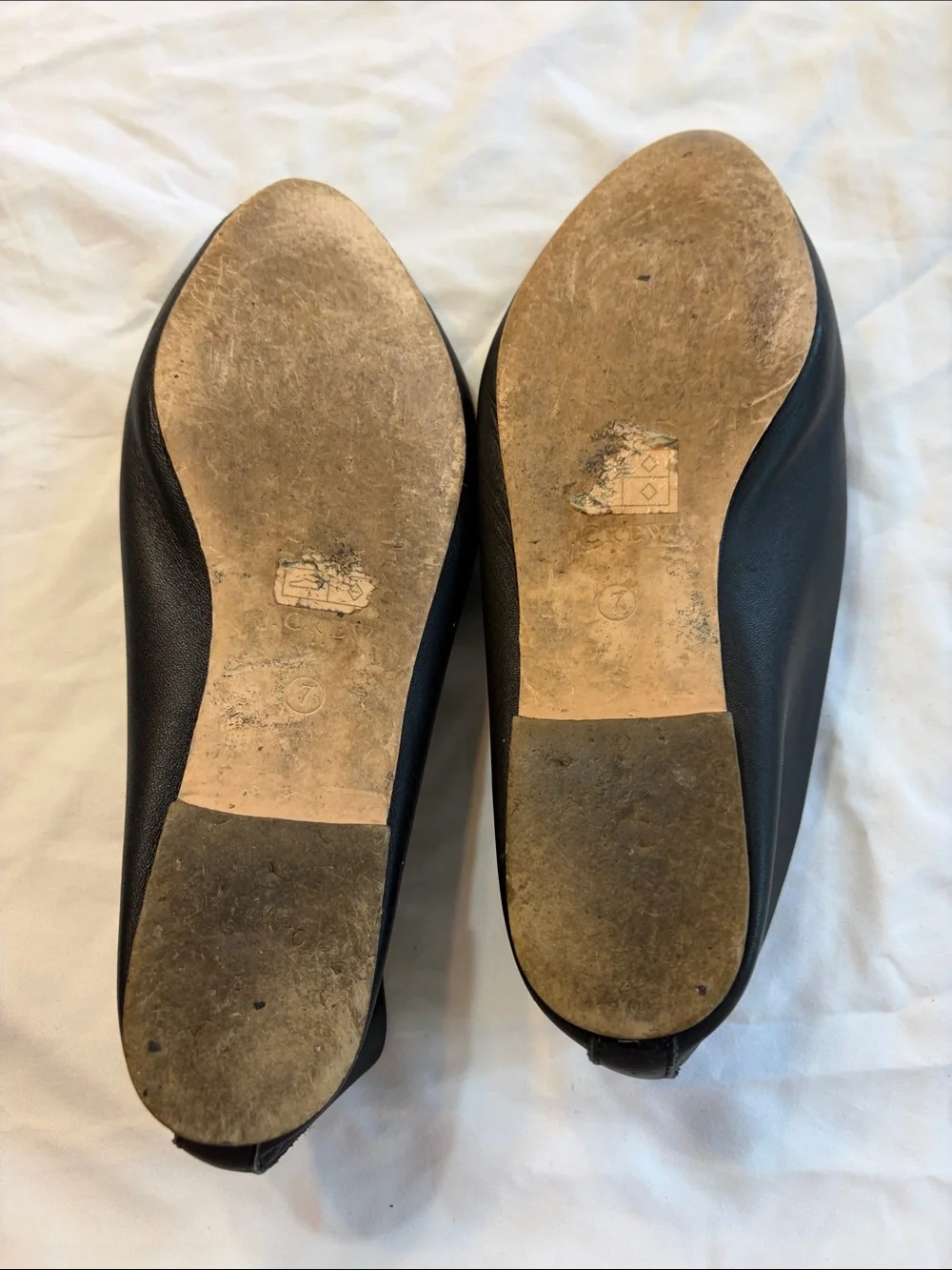 J. Crew Black Pointed Leather Slip-On Flats